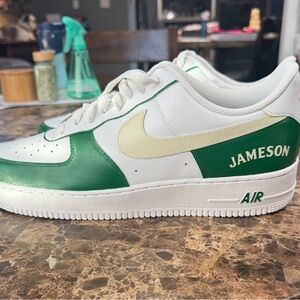 Nike AF1 Green and White Custom Sneakers just in time for St. Pat’s Day in ‘27
